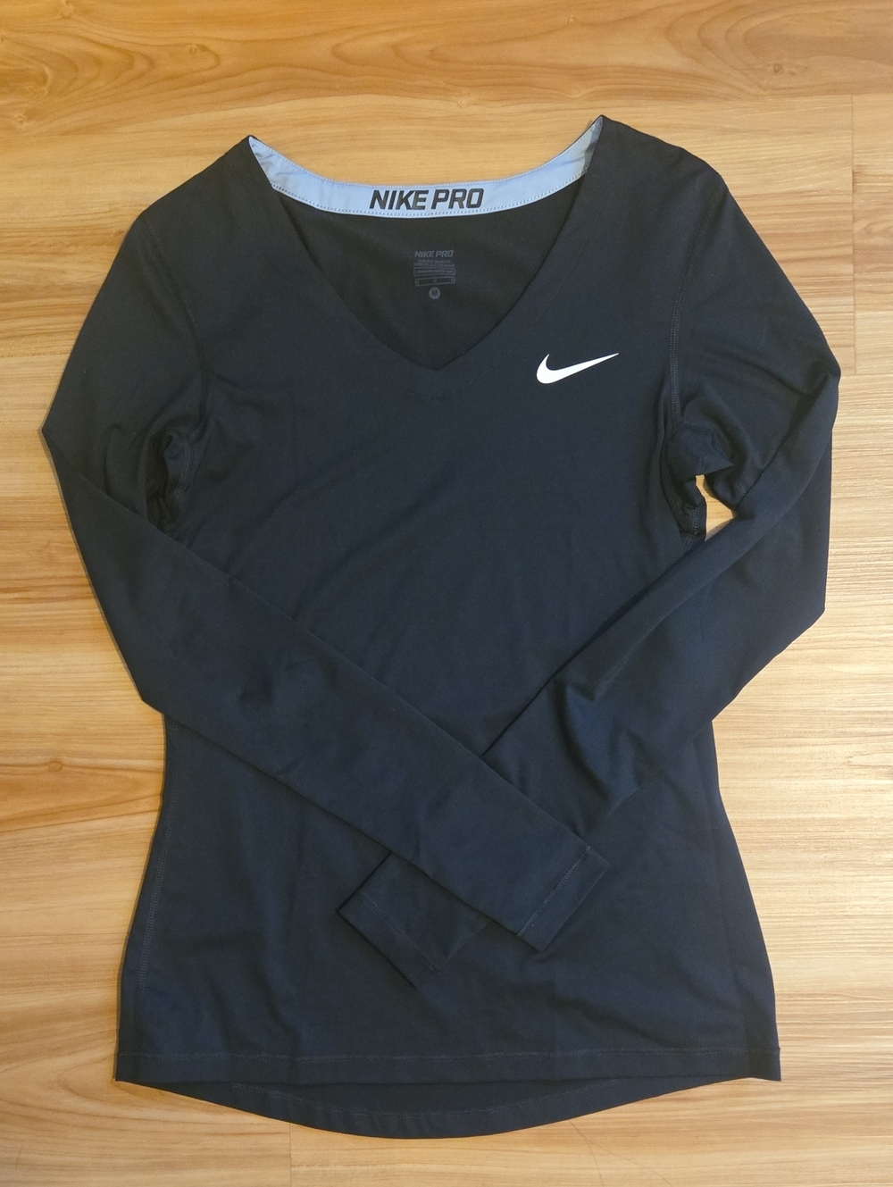 Nike Women's Black Long-Sleeve V-Neck Training Top